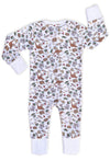 100% Organic Cotton 2-Way Zip Baby Sleepsuit with Foldable Mitts