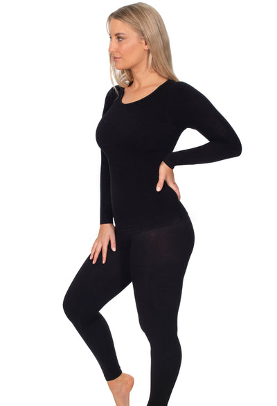 Seamless thermal underwear set women’s long sleeve top and leggings